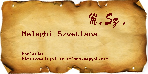 Meleghi Szvetlana névjegykártya